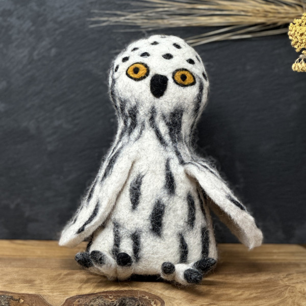 Eierwärmer aus Filz - Schneeeule