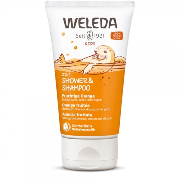 Kids 2in1 Shower & Shampoo Fruchtige Orange Weleda