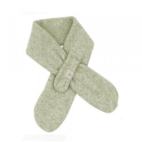 Baby-Steckschal aus Baumwollfleece - mineral-hellbraunmeliert