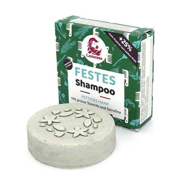 Festes Shampoo fettiges Haar - Spirulina