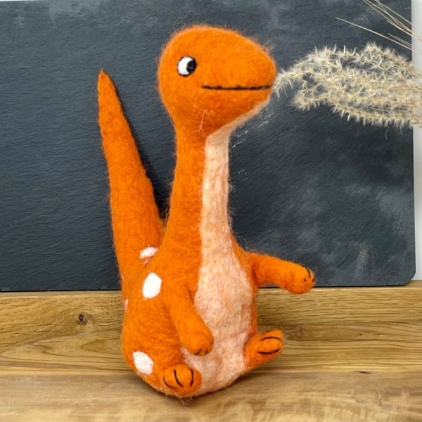 Eierwärmer aus Filz - Dinosaurier orange