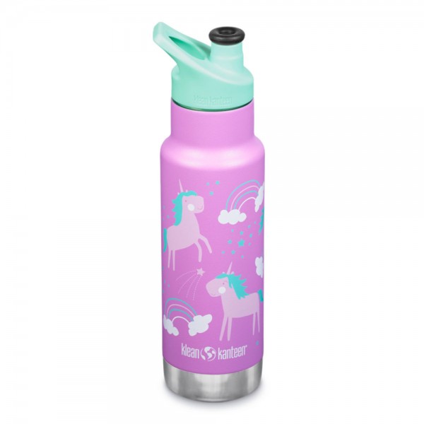 Isolierte Trinkflasche Kinder 355 ml mit Sport Cap - Einhorn Klean Kanteen