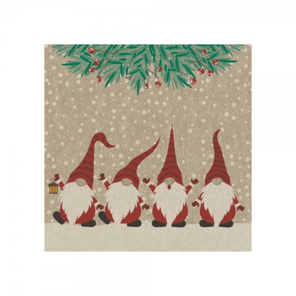 Serviette "Weihnachtszwerge" - 100 % Recycling