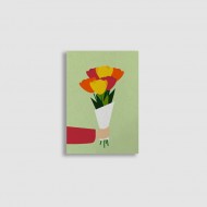 Karte mit Grasapier - Flowers for you