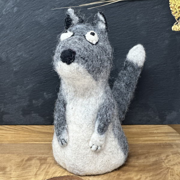 Eierwärmer aus Filz - Wolf