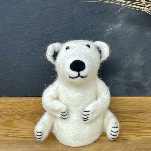 Eierwärmer aus Filz - Eisbär