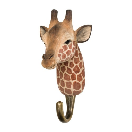 Handgeschnitzter Haken - Giraffe