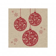Serviette "Weihachtskugeln" - 100 % Recycling