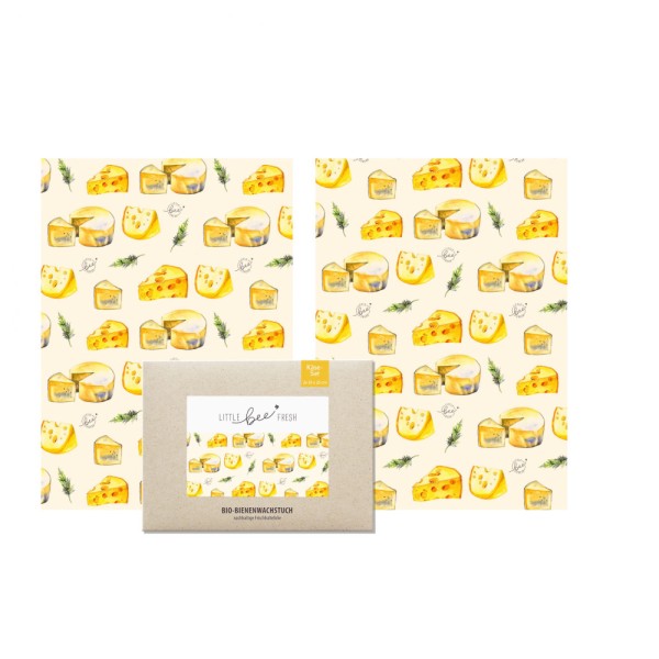 Bio-Bienenwachstücher Käse - 2er-Set