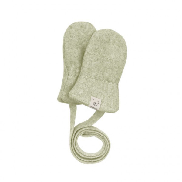 Baby-Fausthandschuhe aus Baumwollfleece - mineral-hellbraunmeliert