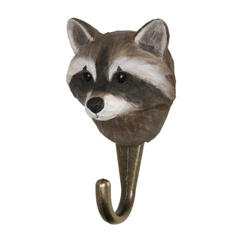 Handgeschnitzter Haken - Waschbär