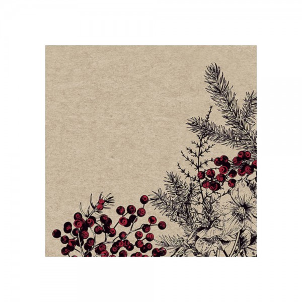Serviette "Botanisches Weihnachten" - 100 % Recycling