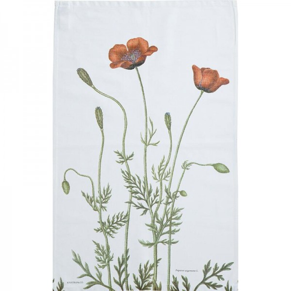 Geschirrhandtuch aus Biobaumwolle - Mohnblumen