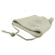 Baby-Mütze aus Baumwollfleece -mineral-hellbraunmeliert