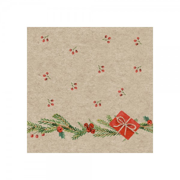 Cocktail-Serviette "Mistel Geschenk" - 100 % Recycling