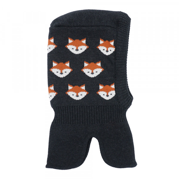Kleinkind-Schlupfmütze mit Windstopper-Halsteil - Fuchs carbonmeliert