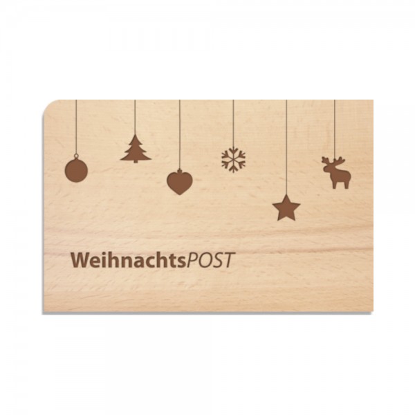 Holzpostkarte "Weihnachtspost"