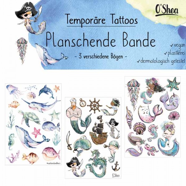 Umweltfreundliche Klebetattoos - Planschende Bande