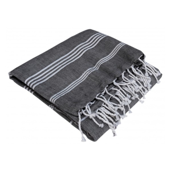 Badetuch Fouta aus Bio-Baumwolle 200 x 100 cm - Anthracite