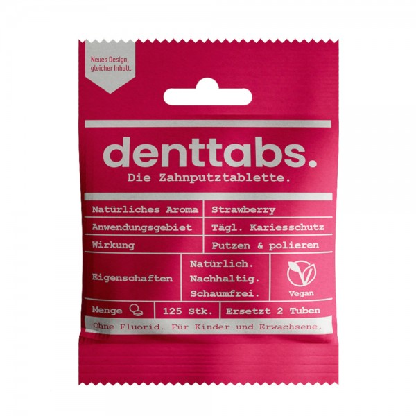 Denttabs ohne Fluorid Kids - Strawberry