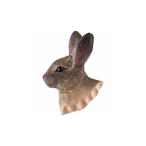 Handgeschnitzter Magnet - Schneehase