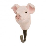 Handgeschnitzter Haken - Schwein