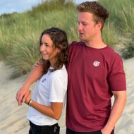 B-Ware Unisex T-Shirt Kleine Murmel Rolled Up - dunkelrot